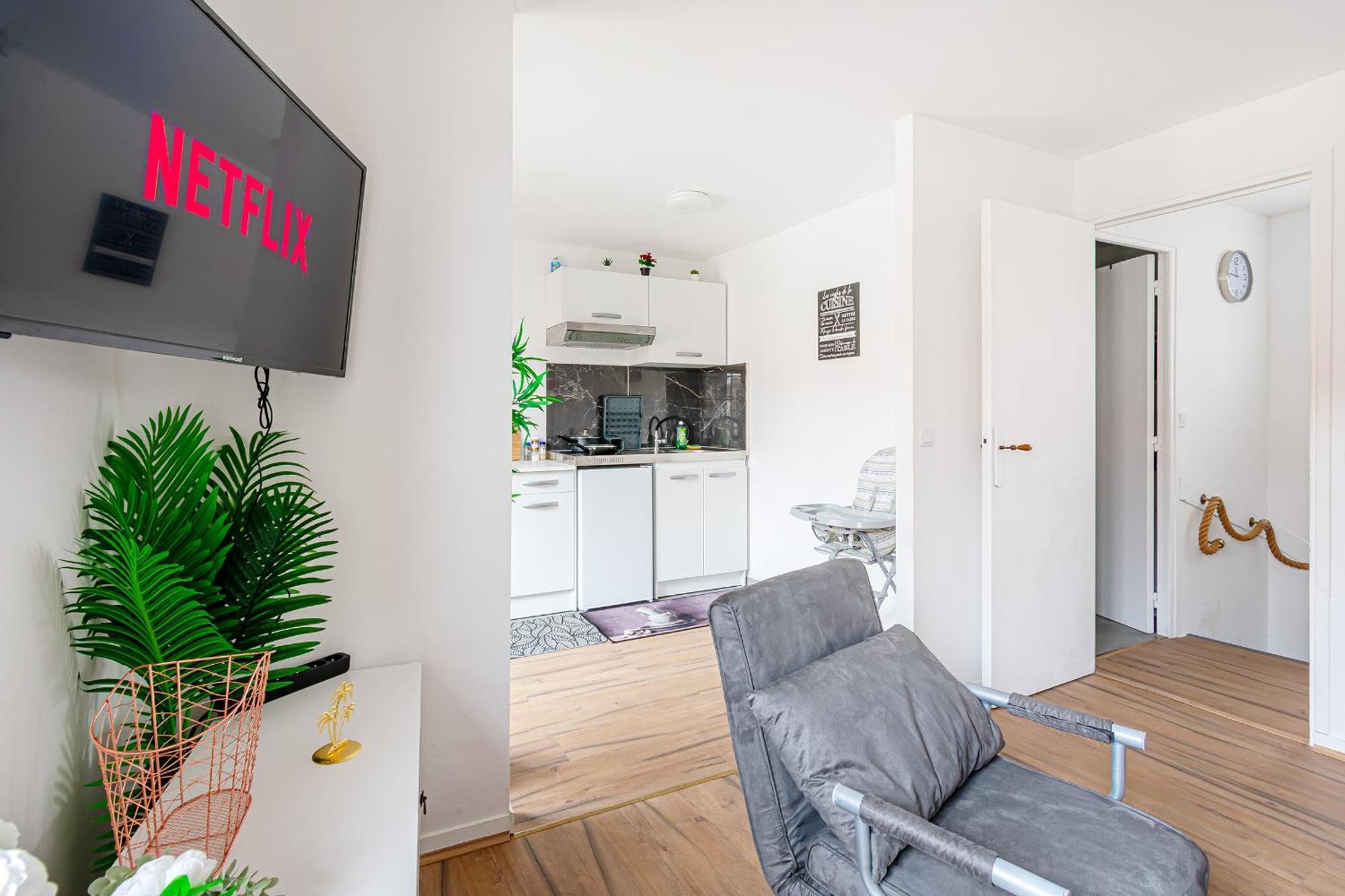Apartment Grand 38m2, Aeroport Paris Cdg, Disneyland Paris, Parc Asterix, Chambre, Salon Le Pin (Paris)
